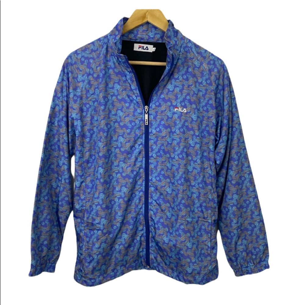90s Vintage Retro FILA Jacket Blue Zip Up Size M/L